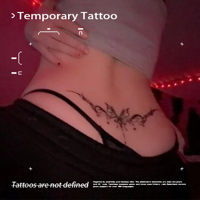 Sexy Butterfly Succubus Herbal Juice Tattoo Sticker Temporary Tattoos Fake Tatto for Women Waterproof Tatuaje Tatoo New Toys Art