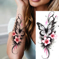 1 Sheet Waterproof Beautiful Butterfly Flowers Temporary Tattoos For Women Girls Tatoos Realistic Fake Tattoos Body Art Stickers