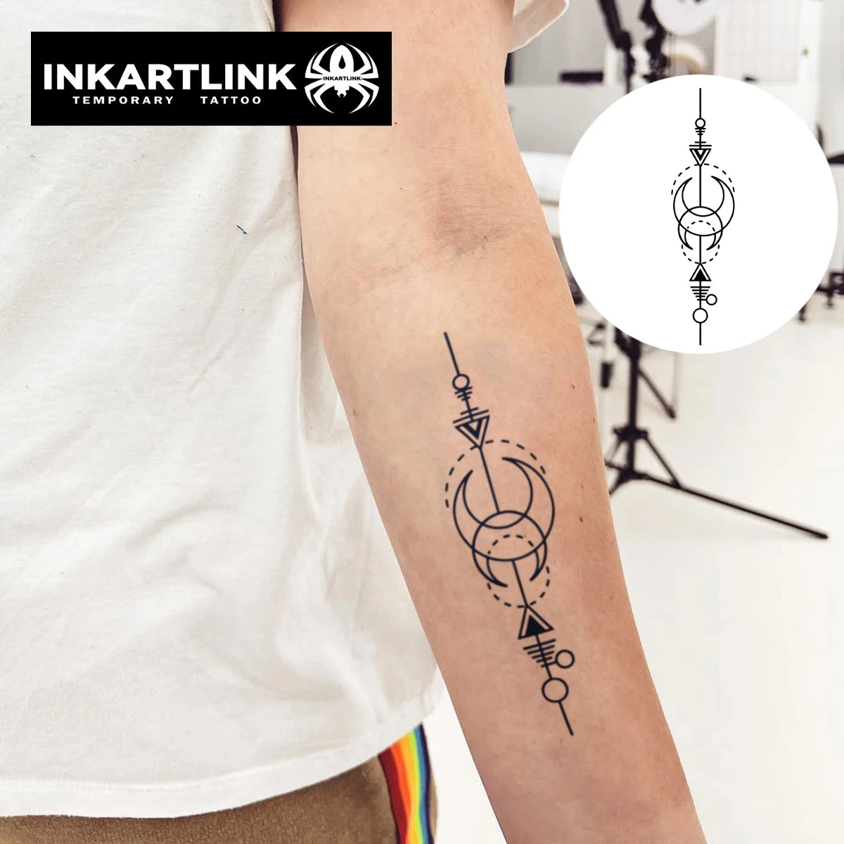 Moon Temporary Tattoo,Lasts To 15 Days New Technology Magic Waterproof Semi Permanent Sticker.