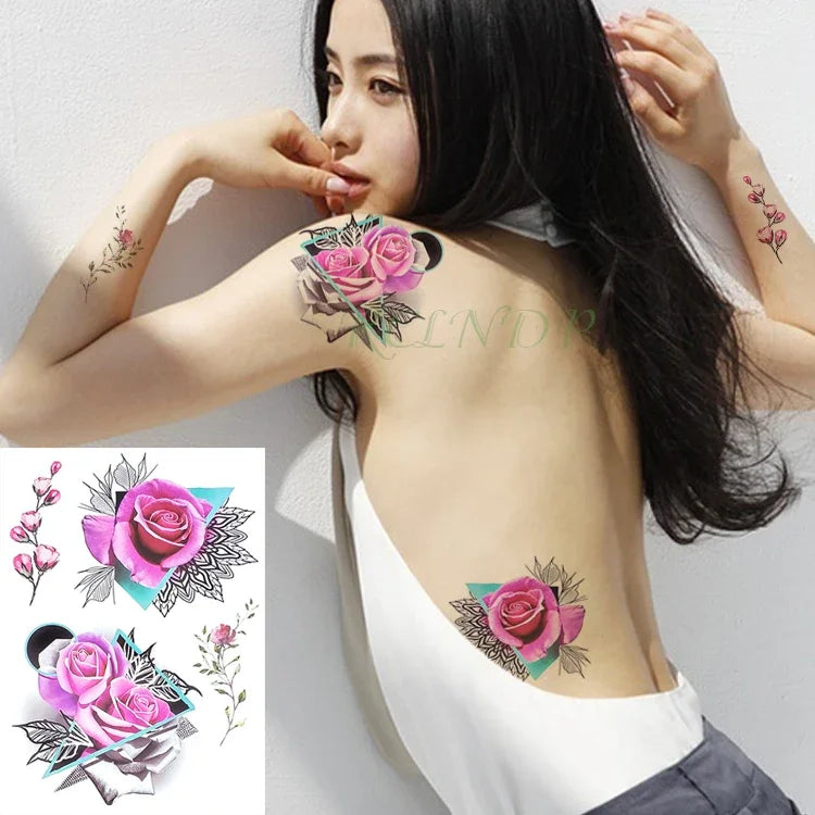 Waterproof Temporary Tattoo Sticker Butterfly Flower wing fake tatto flash tatoo tatouage temporaire waist chest for women girl