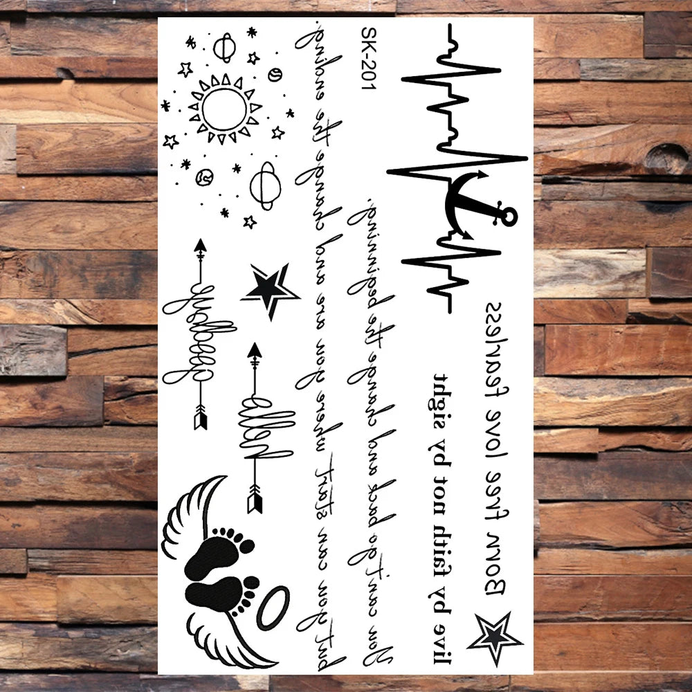 AQ-066 Women Sexy Finger Wrist Flash Fake Tattoo Liberty Small swallow Birds Flying Design Waterproof Temporary Tattoos Stickers