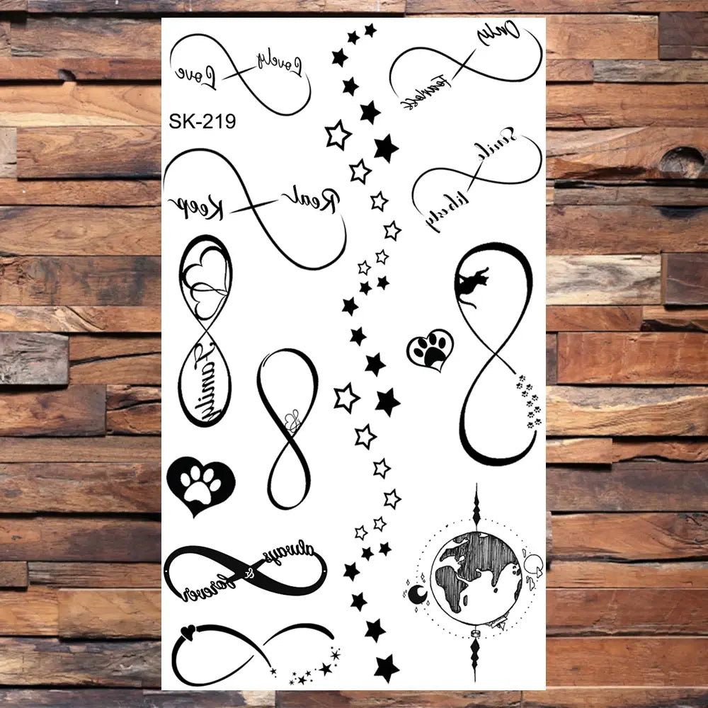 AQ-066 Women Sexy Finger Wrist Flash Fake Tattoo Liberty Small swallow Birds Flying Design Waterproof Temporary Tattoos Stickers
