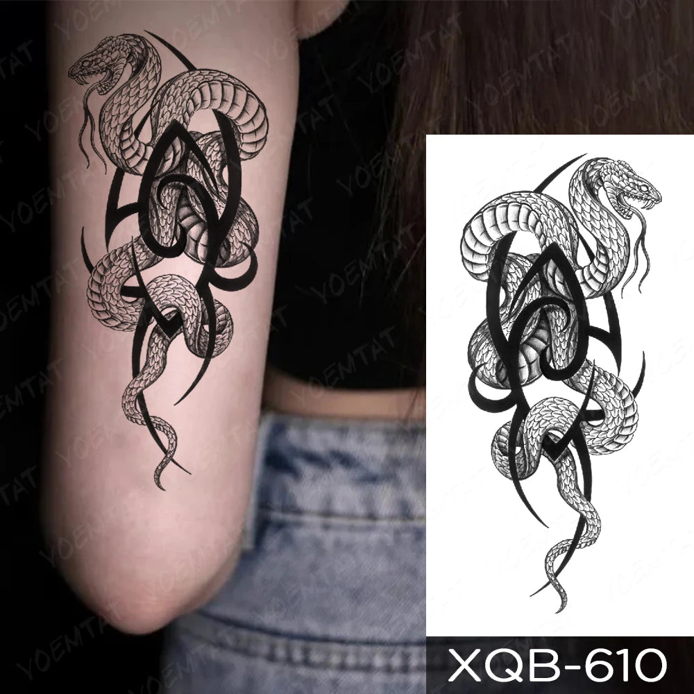 Waterproof Temporary Tattoo Sticker Butterfly Flower Totem Flash Tatto Y2k Style Body Art Arm Leg Waist Fake Tatoo Men Women