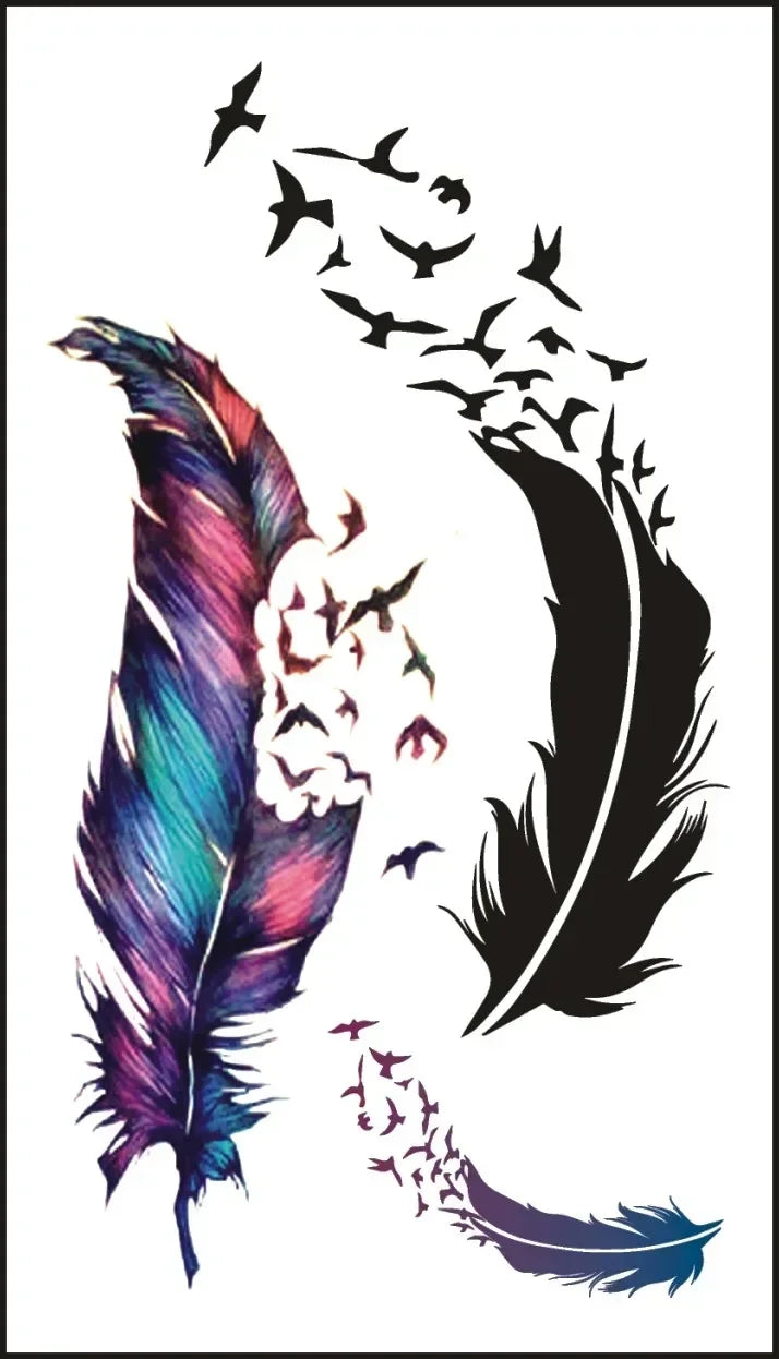Waterproof Temporary Tattoo Sticker bird animal pattern small Tatoo Stickers Flash Fake Tattoos for girl Men Women kid