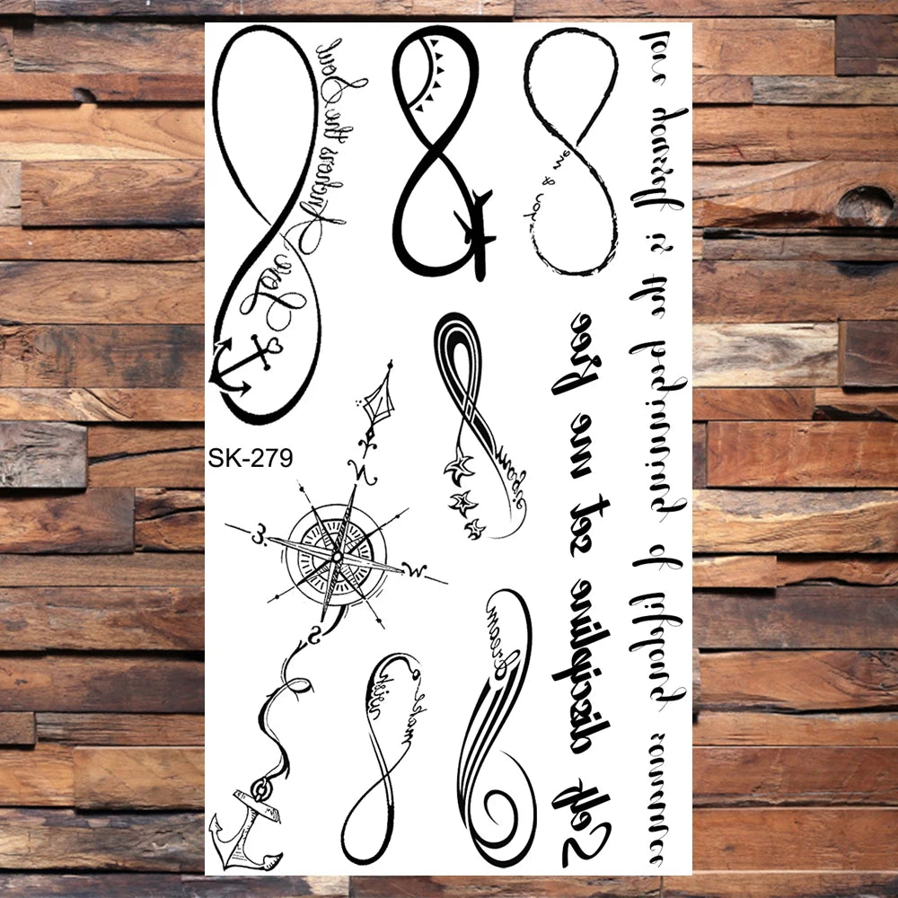 AQ-066 Women Sexy Finger Wrist Flash Fake Tattoo Liberty Small swallow Birds Flying Design Waterproof Temporary Tattoos Stickers