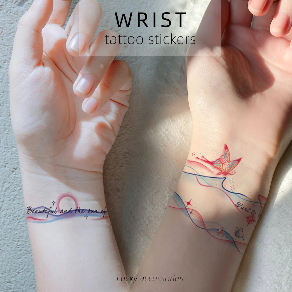 6Sheets  Latest Realistic Colorful Temporary Tattoos Body Art Flower Shoulder Neck Hands Arm Temporary Tattoos for Women Girls