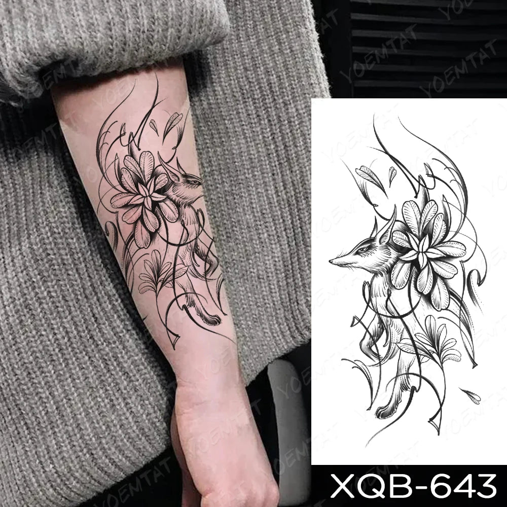 Waterproof Temporary Tattoo Sticker Butterfly Flower Totem Flash Tatto Y2k Style Body Art Arm Leg Waist Fake Tatoo Men Women