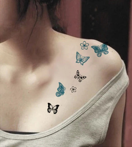 Waterproof Temporary Tattoo Sticker creative crawling black snake personality Flash Tatto Fake Tatoo For Girl Women Men
