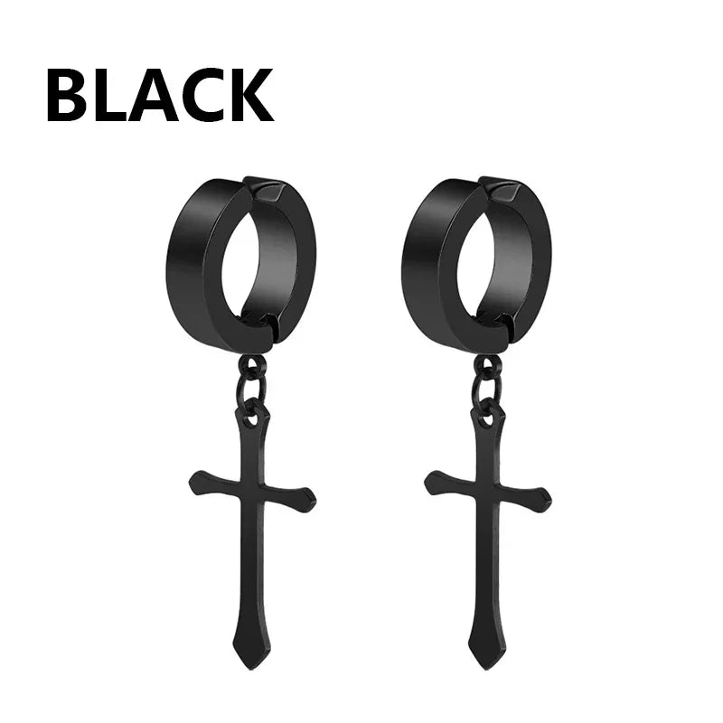 1 pairs No Piercing Earrings Stainless Steel Clip-on Fake Earring Round Ear Clip For Women Men Punk Party Fashion Sexy Jewelry
