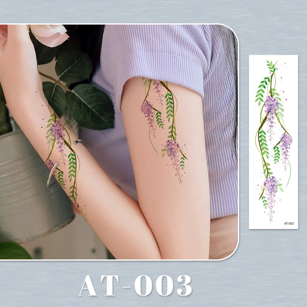 Waterproof Temporary Tattoo Sticker flower Wristband Wrist ankle should Tatto Flash Tatoo Fake Arm Hand Body Tatouage for Women