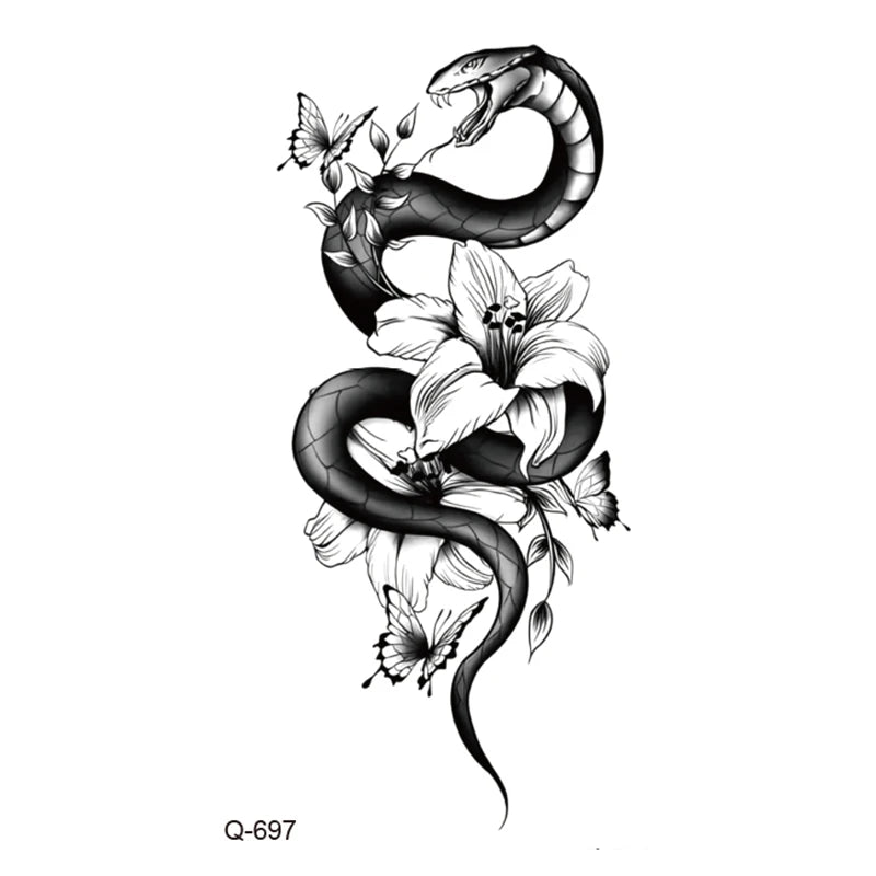Small Animal Wolf Lion Scorpion Men Waterproof Temporary Tattoo Sticker Wing Sword Helmet Body Art Wrist Neck Fake Mini Tatoo