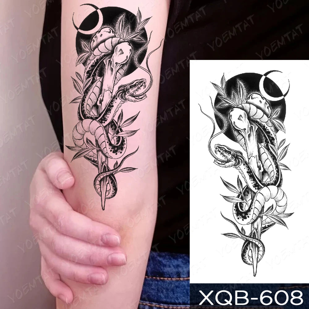 Waterproof Temporary Tattoo Sticker Butterfly Flower Totem Flash Tatto Y2k Style Body Art Arm Leg Waist Fake Tatoo Men Women