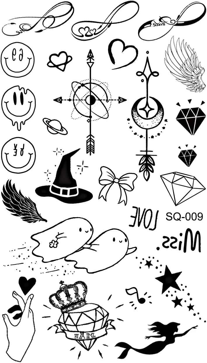 AQ-066 Women Sexy Finger Wrist Flash Fake Tattoo Liberty Small swallow Birds Flying Design Waterproof Temporary Tattoos Stickers