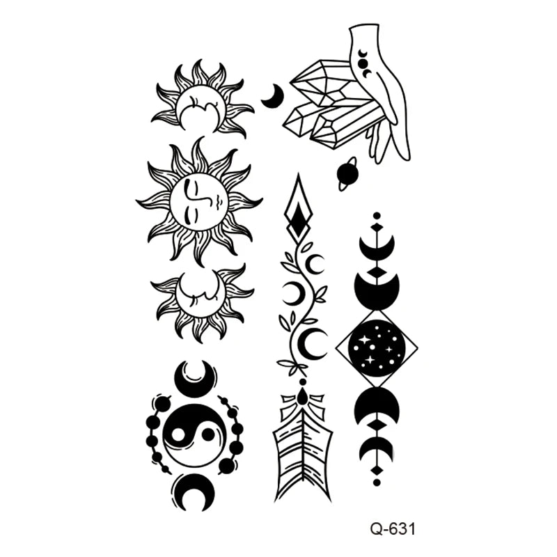Small Animal Wolf Lion Scorpion Men Waterproof Temporary Tattoo Sticker Wing Sword Helmet Body Art Wrist Neck Fake Mini Tatoo