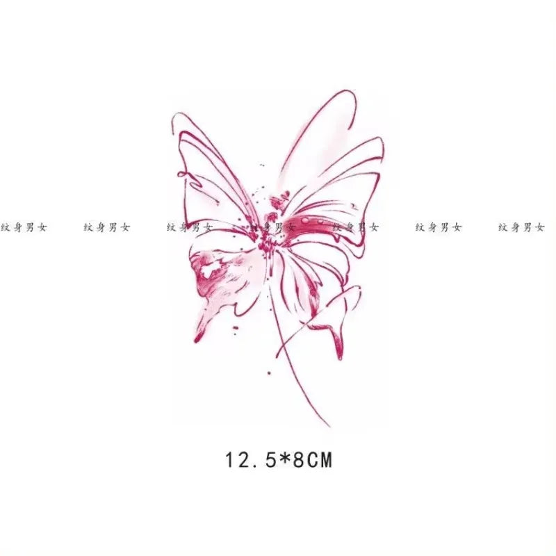 Y2K Butterfly Tattoos Waterproof Fake Tattoo for Woman Girls Wrist Clavicle Sexy Temporary Tattoos Simple Sexy Tattoo Stickers