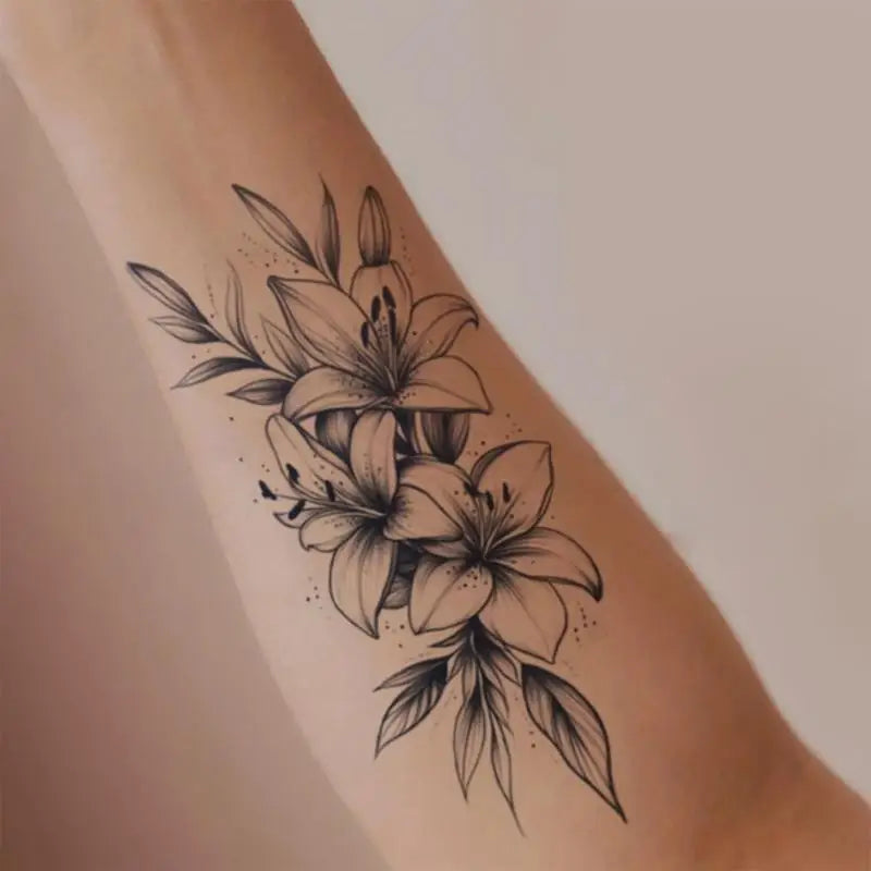 New 1 Sheet Flower Temporary Tattoo,Lasts To 15 Days Waterproof Semi Permanent Sticker,For Women's Holiday Parties