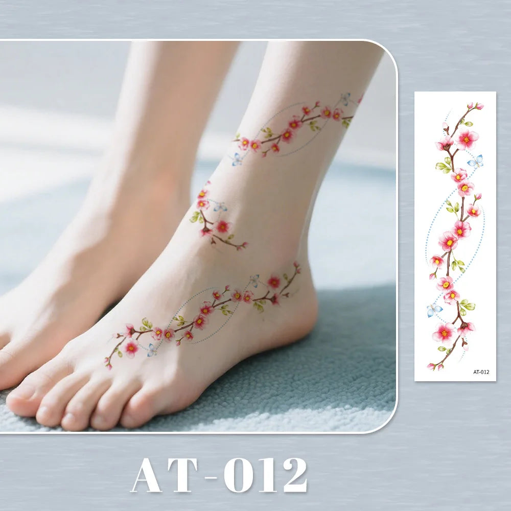 Waterproof Temporary Tattoo Sticker flower Wristband Wrist ankle should Tatto Flash Tatoo Fake Arm Hand Body Tatouage for Women