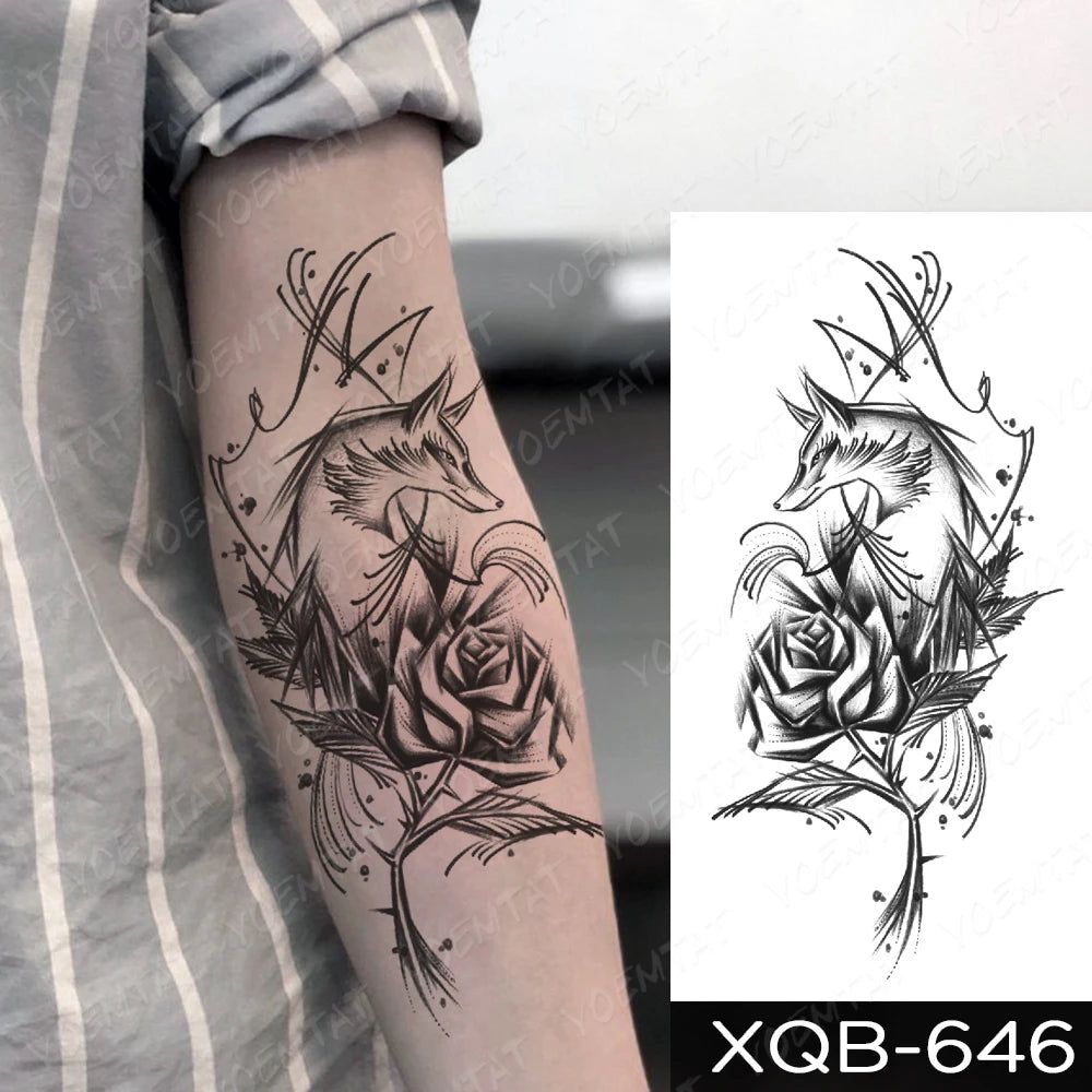 Waterproof Temporary Tattoo Sticker Butterfly Flower Totem Flash Tatto Y2k Style Body Art Arm Leg Waist Fake Tatoo Men Women