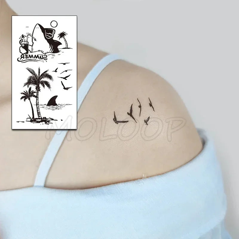 Waterproof Temporary Tattoo Sticker bird animal pattern small Tatoo Stickers Flash Fake Tattoos for girl Men Women kid
