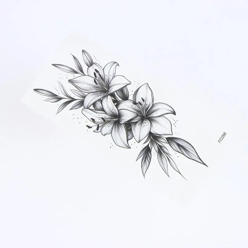 New 1 Sheet Flower Temporary Tattoo,Lasts To 15 Days Waterproof Semi Permanent Sticker,For Women's Holiday Parties