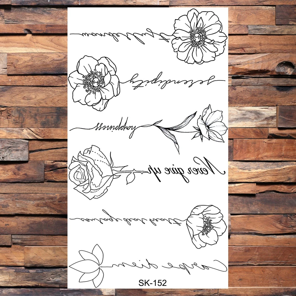 AQ-066 Women Sexy Finger Wrist Flash Fake Tattoo Liberty Small swallow Birds Flying Design Waterproof Temporary Tattoos Stickers