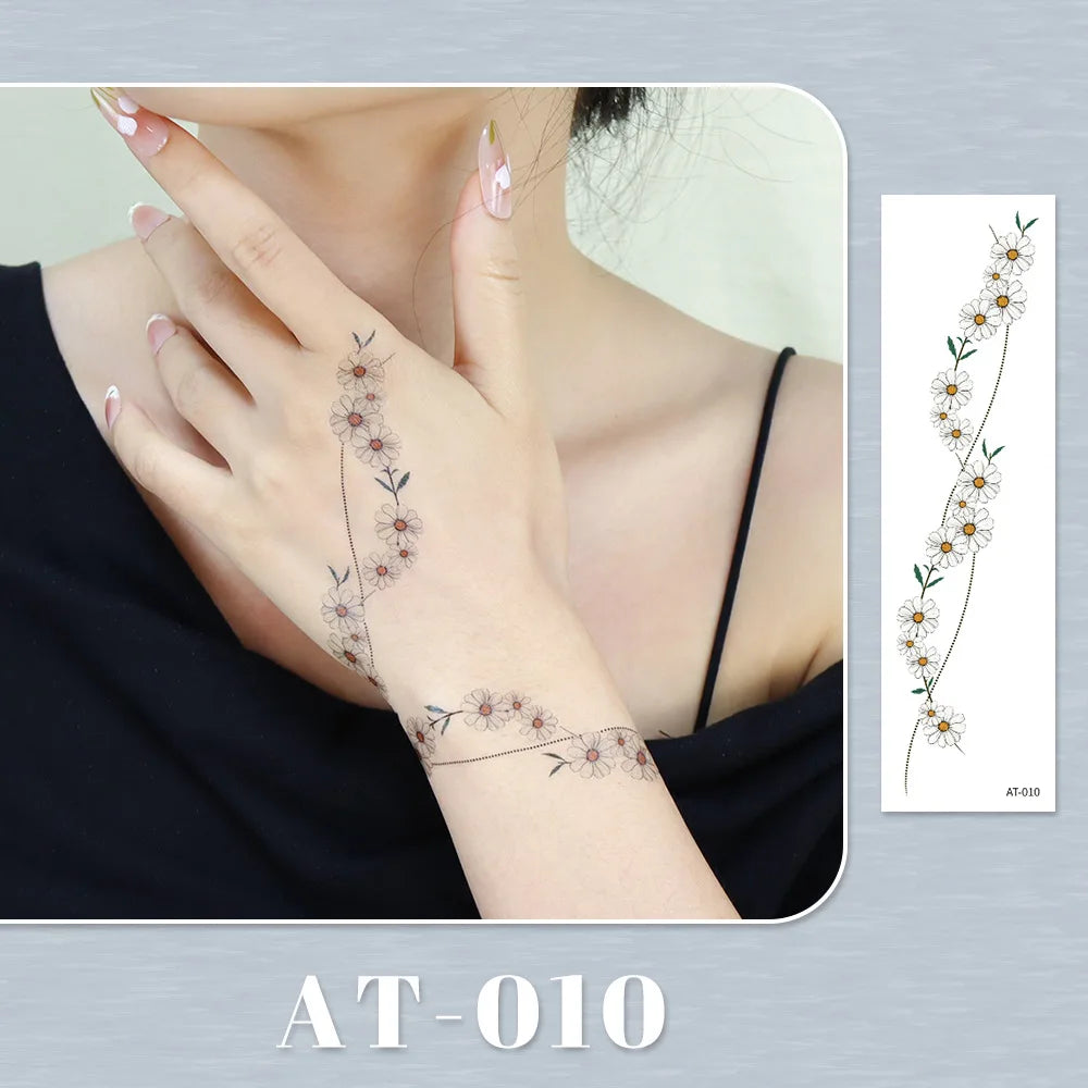 Waterproof Temporary Tattoo Sticker flower Wristband Wrist ankle should Tatto Flash Tatoo Fake Arm Hand Body Tatouage for Women