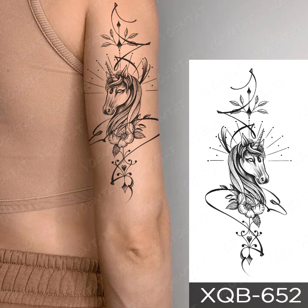 Waterproof Temporary Tattoo Sticker Butterfly Flower Totem Flash Tatto Y2k Style Body Art Arm Leg Waist Fake Tatoo Men Women