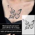 Butterfly and Flower, 1Pc Waterproof Temporary Tattoo Stickers, Long-lasting Waterproof for One to Two Weeks, For Arm, Leg.