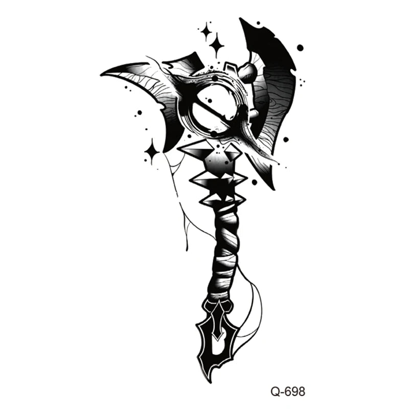 Small Animal Wolf Lion Scorpion Men Waterproof Temporary Tattoo Sticker Wing Sword Helmet Body Art Wrist Neck Fake Mini Tatoo