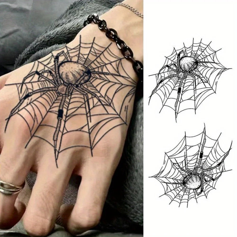 1 Sheet Palm Back Spider Waterproof and Long-lasting Temporary Tattoo