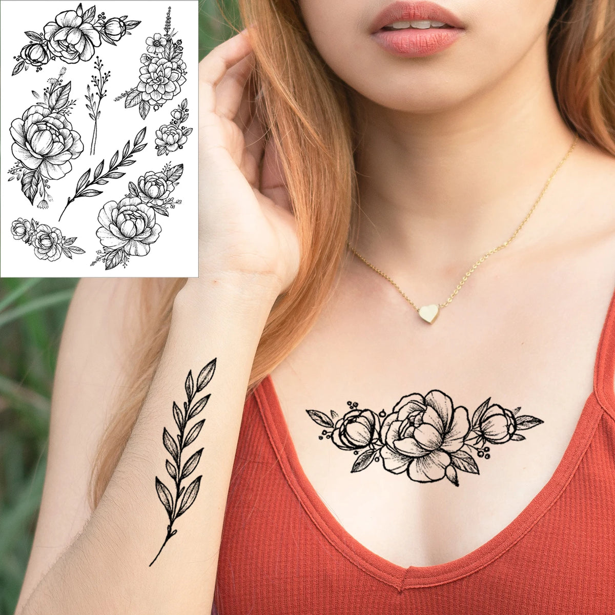 Waterproof Temporary Tattoo Sticker Butterfly Flower wing fake tatto flash tatoo tatouage temporaire waist chest for women girl