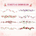 8 Sheets of Large, Rose Vine Plant Temporary Tattoos for Women - Long-Lasting Arm Tattoos, Body Stickers for Face, Arm, Chest, W