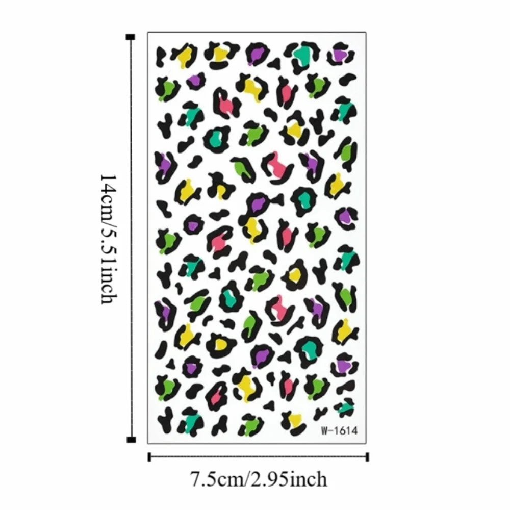 10pcs Water Transfer Leopard Print Tattoo Stickers Instant Fake Temporary Tattoo Waterproof Easy To Use Body Art Sticker Cosplay