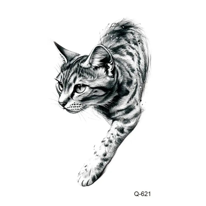 Small Animal Wolf Lion Scorpion Men Waterproof Temporary Tattoo Sticker Wing Sword Helmet Body Art Wrist Neck Fake Mini Tatoo