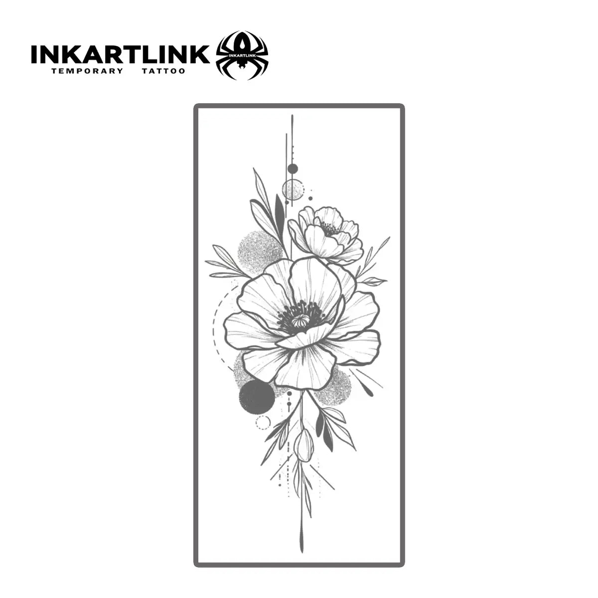 INKARTLINK Realistic Flower Geometry Totem Tattoo Stickers Waterproof Temporary Tattoo Color Holding for 1-2 Weeks