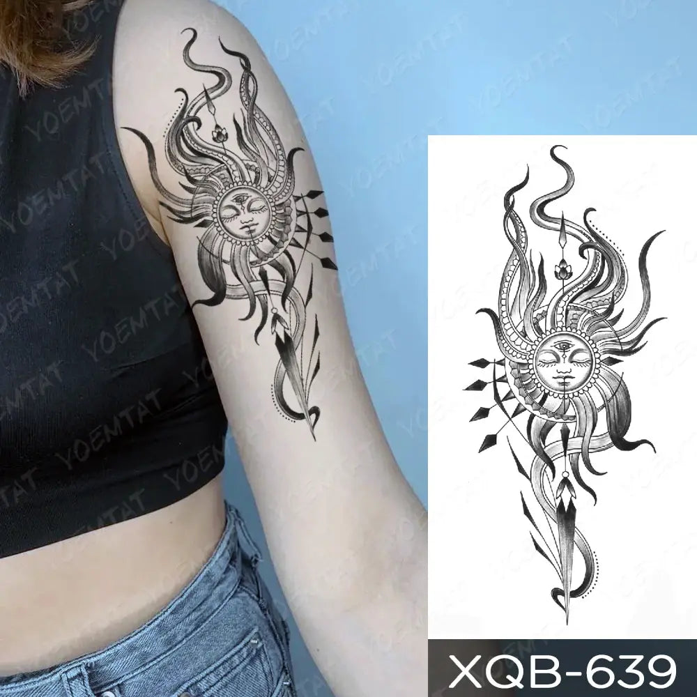 Waterproof Temporary Tattoo Sticker Butterfly Flower Totem Flash Tatto Y2k Style Body Art Arm Leg Waist Fake Tatoo Men Women