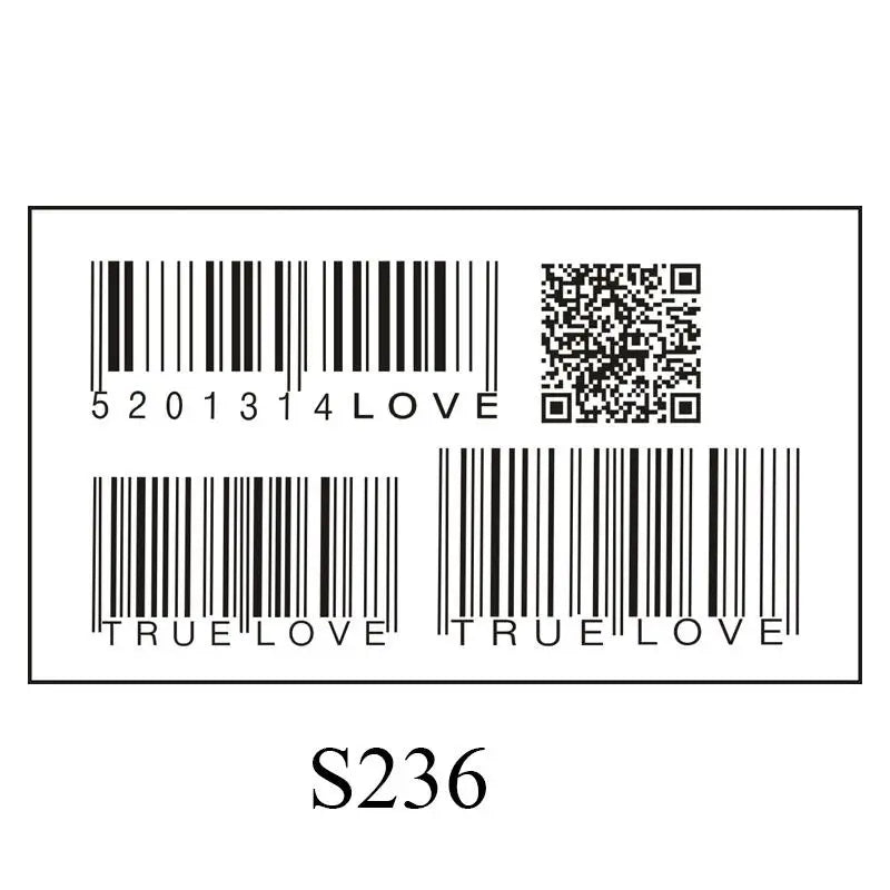 Waterproof Love Barcode Pattern Temporary Tattoos For Women Men Hand Arm Body Disposable Tattoo Individuality Barcode Body Art