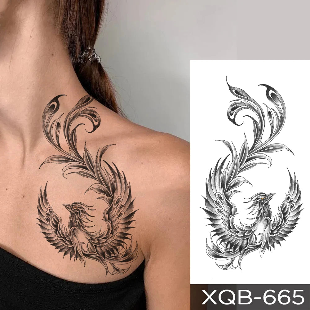 Waterproof Temporary Tattoo Sticker Butterfly Flower Totem Flash Tatto Y2k Style Body Art Arm Leg Waist Fake Tatoo Men Women
