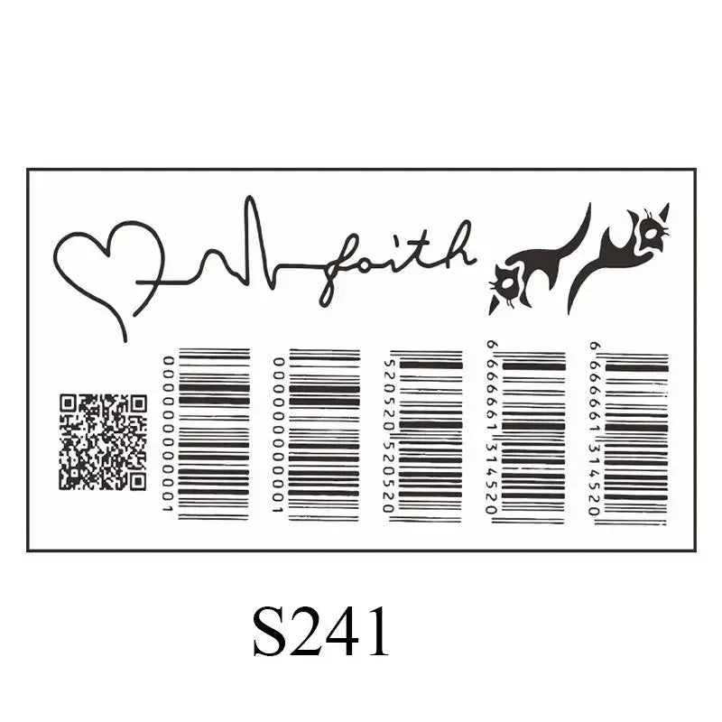 Waterproof Love Barcode Pattern Temporary Tattoos For Women Men Hand Arm Body Disposable Tattoo Individuality Barcode Body Art