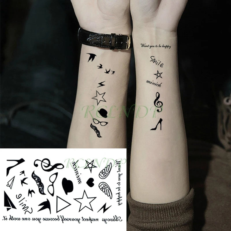 Waterproof Temporary Tattoo Sticker creative crawling black snake personality Flash Tatto Fake Tatoo For Girl Women Men