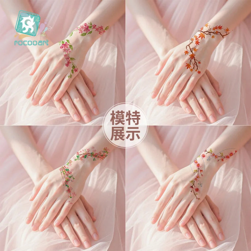 Waterproof Temporary Tattoo Sticker flower Wristband Wrist ankle should Tatto Flash Tatoo Fake Arm Hand Body Tatouage for Women
