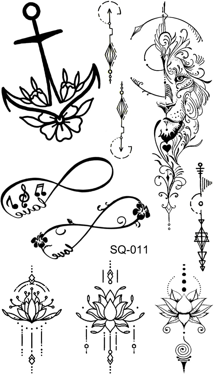 AQ-066 Women Sexy Finger Wrist Flash Fake Tattoo Liberty Small swallow Birds Flying Design Waterproof Temporary Tattoos Stickers