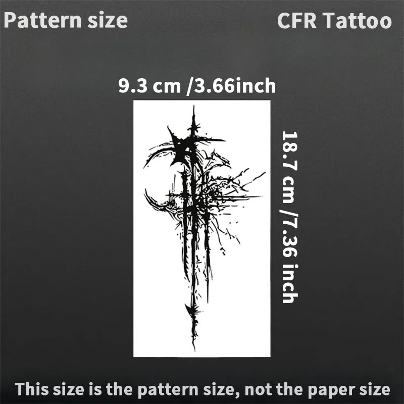 Dark Moon Forest Herbal Juice Tattoo Sticker Man Women Tatuaje Cheap Y2K Fake Tattoos Waterproof Temporary Tatoo Wholesale Punk