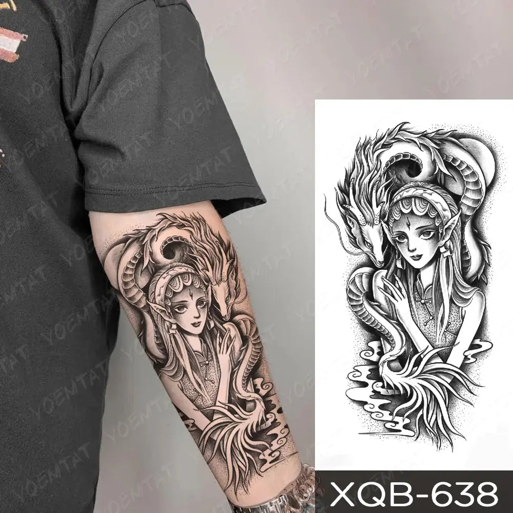 Waterproof Temporary Tattoo Sticker Butterfly Flower Totem Flash Tatto Y2k Style Body Art Arm Leg Waist Fake Tatoo Men Women