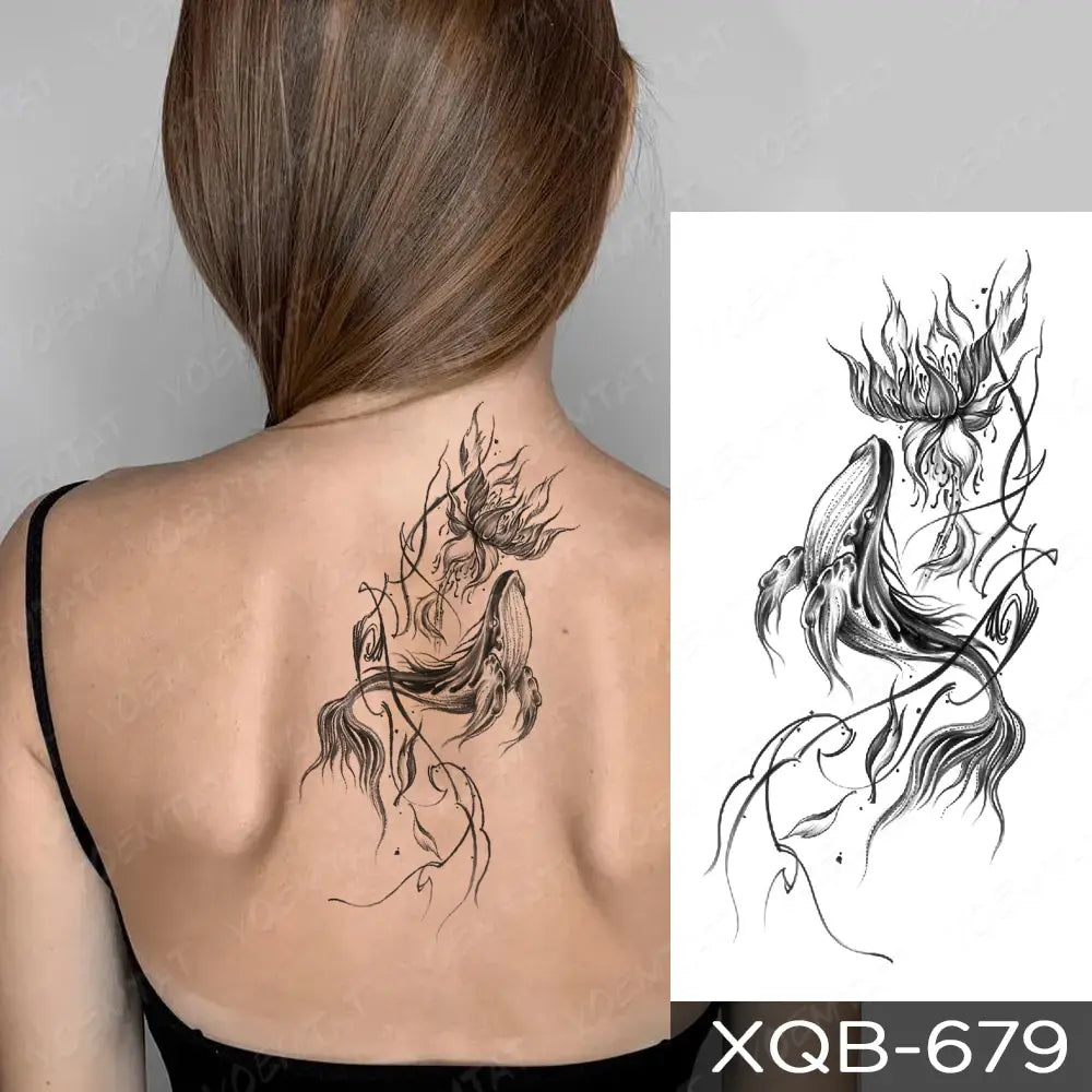 Waterproof Temporary Tattoo Sticker Butterfly Flower Totem Flash Tatto Y2k Style Body Art Arm Leg Waist Fake Tatoo Men Women
