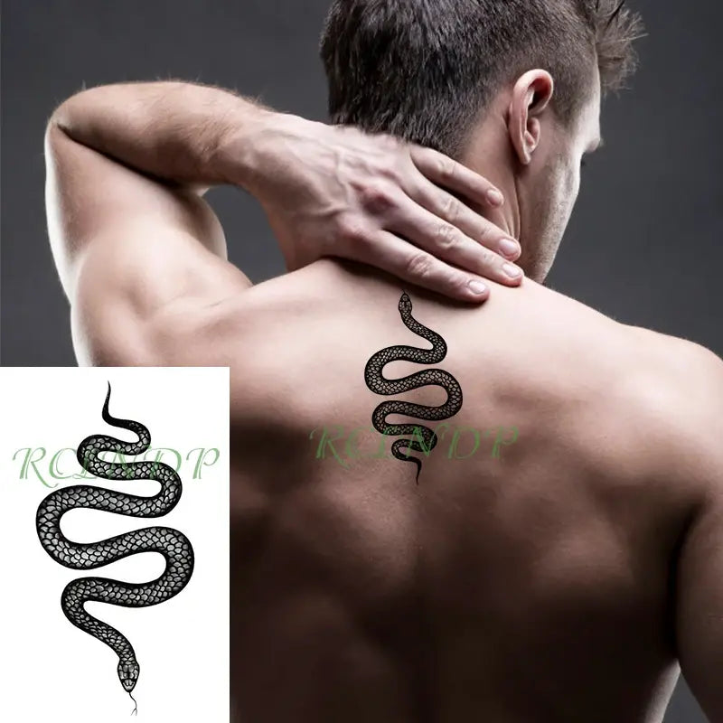 Waterproof Temporary Tattoo Sticker creative crawling black snake personality Flash Tatto Fake Tatoo For Girl Women Men