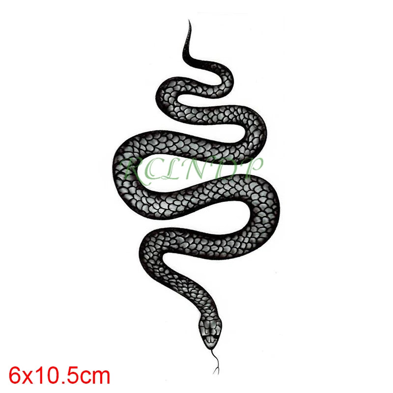 Waterproof Temporary Tattoo Sticker creative crawling black snake personality Flash Tatto Fake Tatoo For Girl Women Men