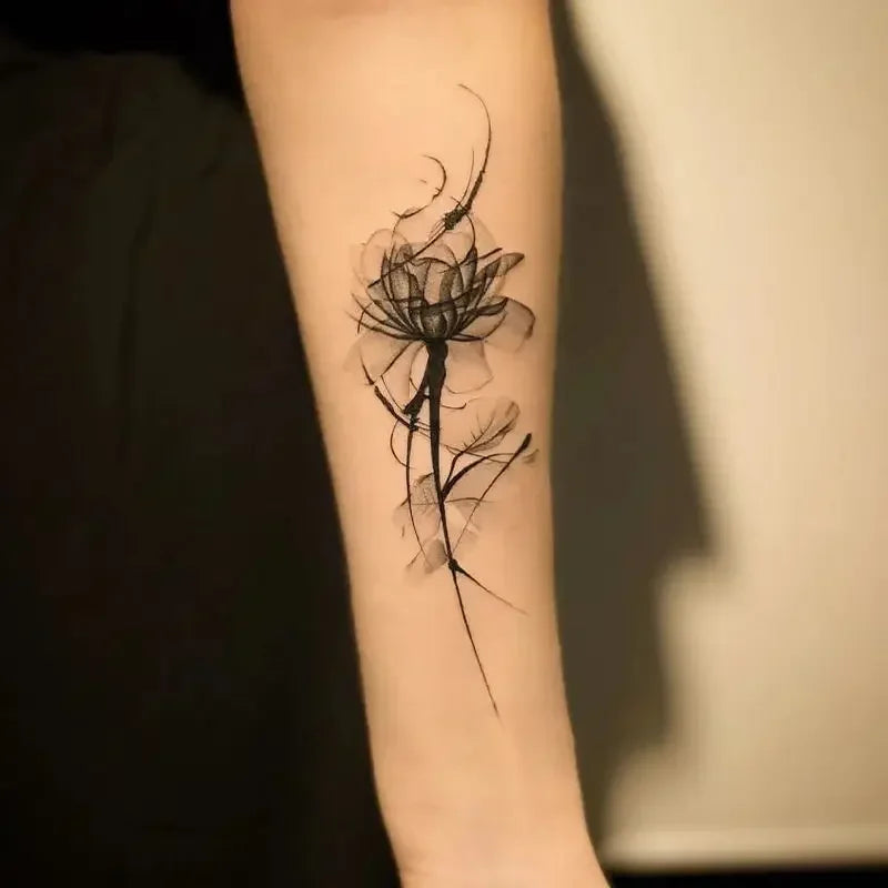 Herbal Juice Rose Temporary Tattoos for Women Arm Sexy Flower Tattoo Stickers Art Lasting Cover Scars Waterproof Fake Tattoo