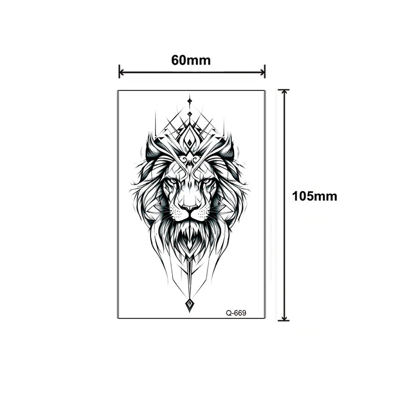 Small Animal Wolf Lion Scorpion Men Waterproof Temporary Tattoo Sticker Wing Sword Helmet Body Art Wrist Neck Fake Mini Tatoo