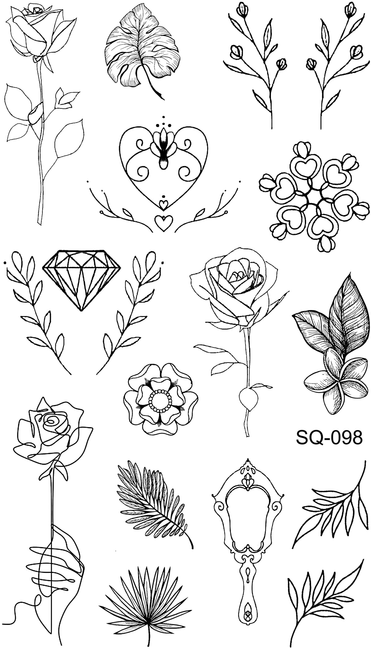 AQ-066 Women Sexy Finger Wrist Flash Fake Tattoo Liberty Small swallow Birds Flying Design Waterproof Temporary Tattoos Stickers